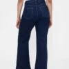 Jeans med høy midje og avslappet, utvidet ben