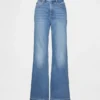 Jeans med høy midje og avslappet, utvidet ben