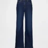 Jeans med høy midje og avslappet, utvidet ben
