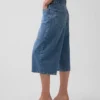Jeans med høy midje og belte i «barrel culotte»-modell
