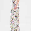 Jeans med høy midje og blomstermønster