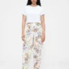 Jeans med høy midje og blomstermønster