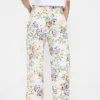Jeans med høy midje og blomstermønster