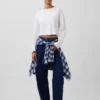 Jeans med høy midje og bred benform