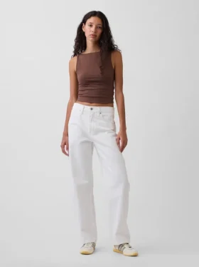 Jeans med høy midje og bred benform