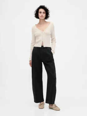 Jeans med høy midje og bred benform