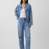 Jeans med høy midje og bred benform