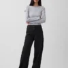 Jeans med høy midje og bred benform
