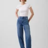Jeans med høy midje og bred benform