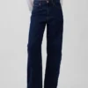 Jeans med høy midje og bred benform