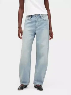 Jeans med høy midje og bred benform