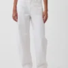 Jeans med høy midje og bred benform