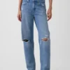 Jeans med høy midje og bred benform