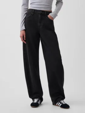 Jeans med høy midje og bred benform
