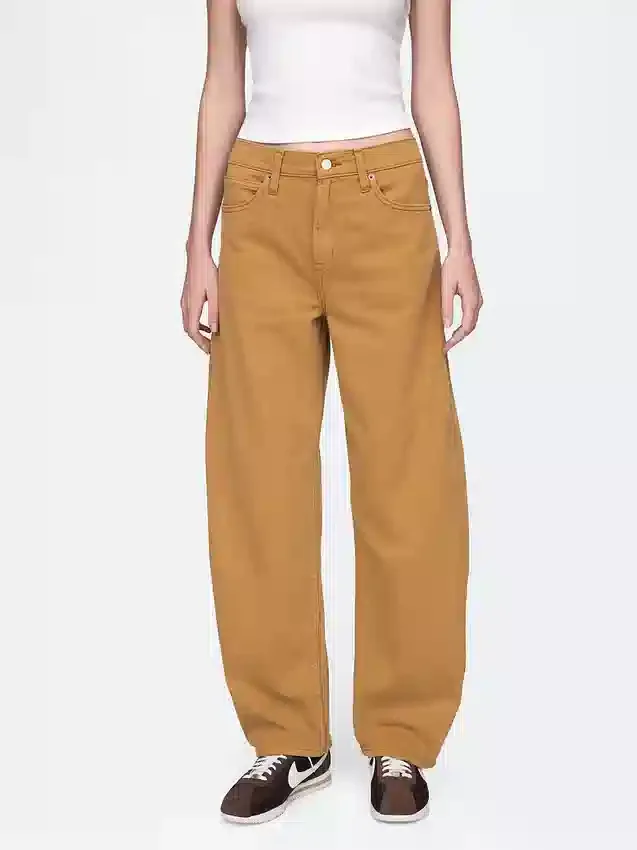 Jeans med høy midje og bred benform