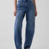 Jeans med høy midje og bred benform