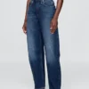 Jeans med høy midje og bred benform