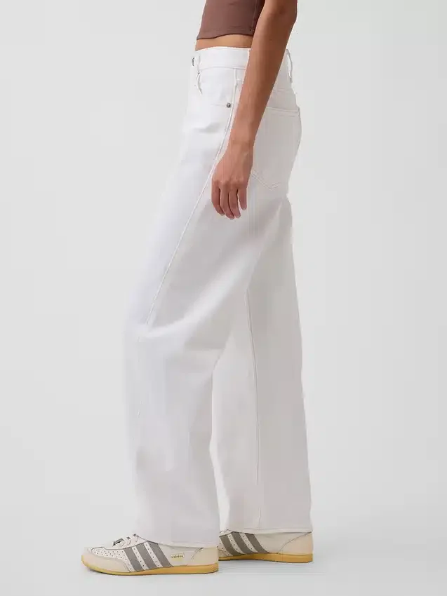 Jeans med høy midje og bred benform
