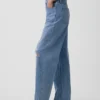Jeans med høy midje og bred benform