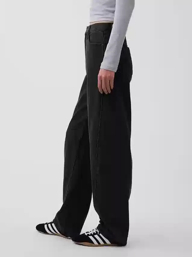 Jeans med høy midje og bred benform