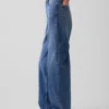 Jeans med høy midje og bred benform