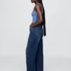 Jeans med høy midje og bred benform
