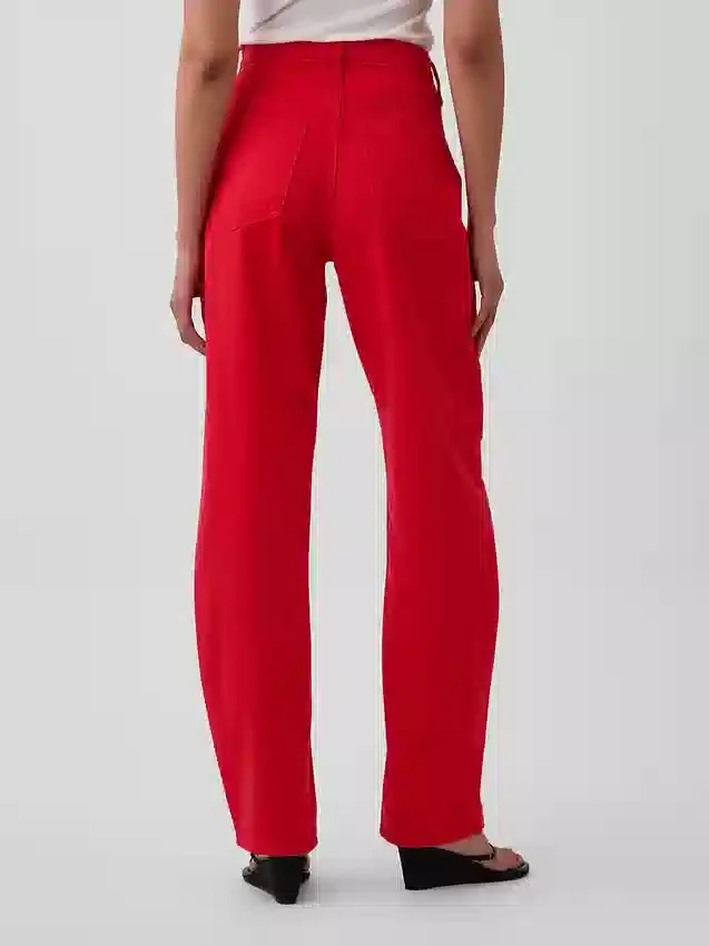 Jeans med høy midje og bred benform