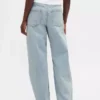 Jeans med høy midje og bred benform