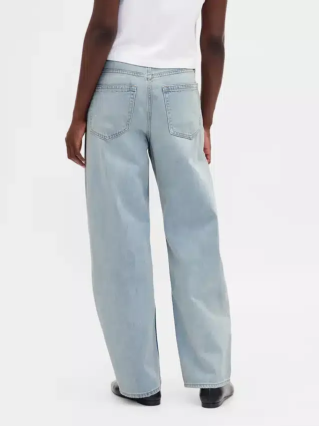 Jeans med høy midje og bred benform