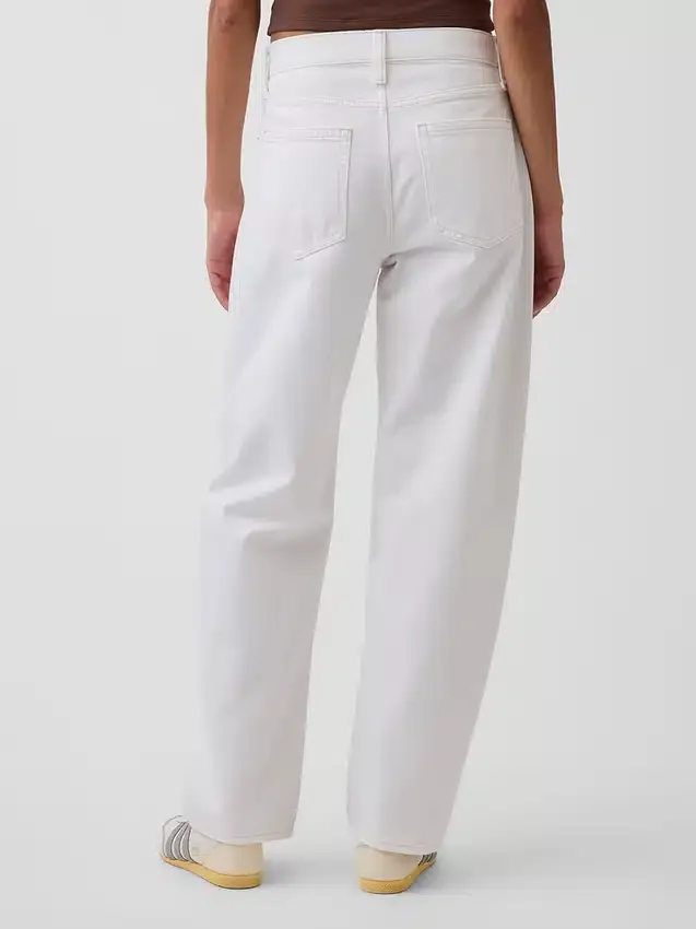 Jeans med høy midje og bred benform