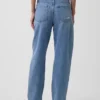 Jeans med høy midje og bred benform