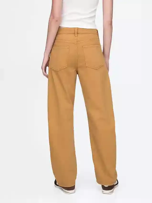 Jeans med høy midje og bred benform