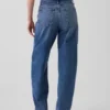 Jeans med høy midje og bred benform