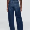 Jeans med høy midje og bred benform