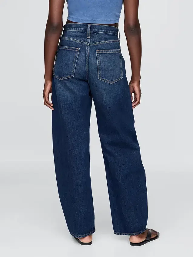 Jeans med høy midje og bred benform