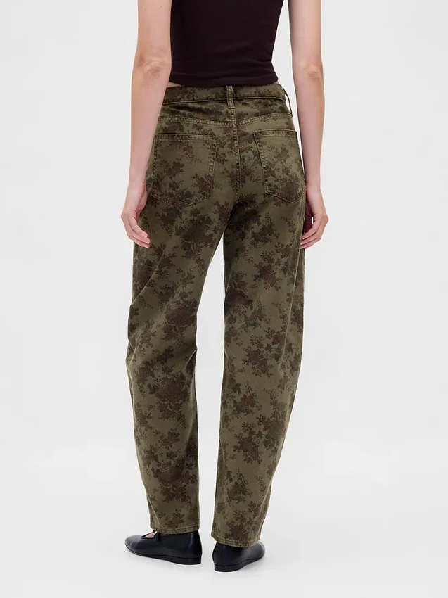 Jeans med høy midje og bred benform