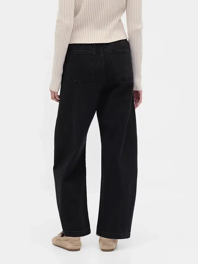Jeans med høy midje og bred benform