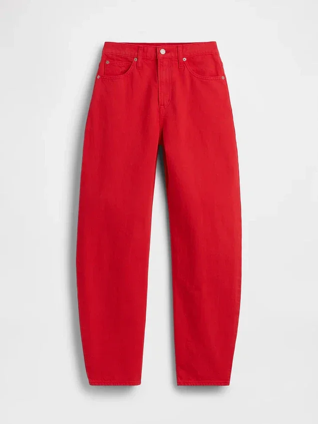 Jeans med høy midje og bred benform