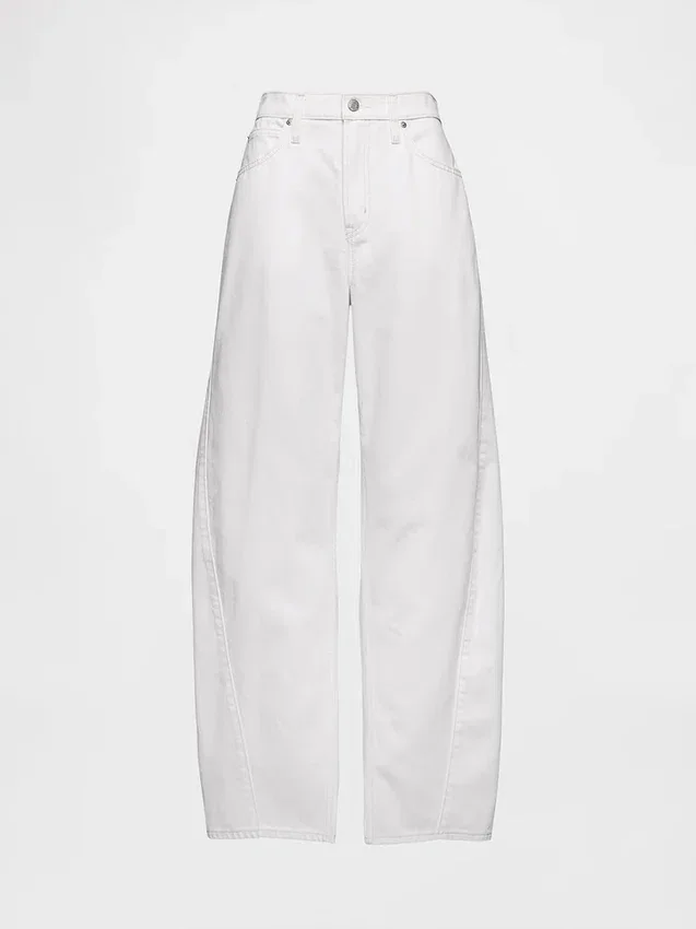 Jeans med høy midje og bred benform