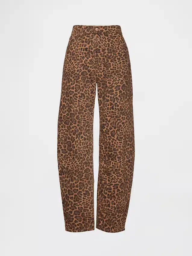 Jeans med høy midje og bred benform