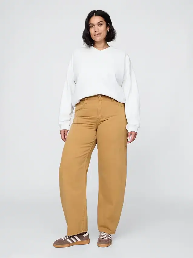 Jeans med høy midje og bred benform