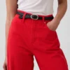 Jeans med høy midje og bred benform