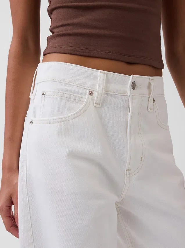 Jeans med høy midje og bred benform