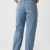 Jeans med høy midje og bred benform