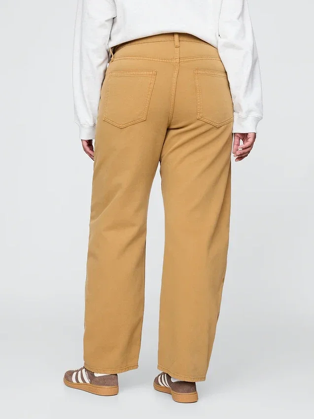 Jeans med høy midje og bred benform