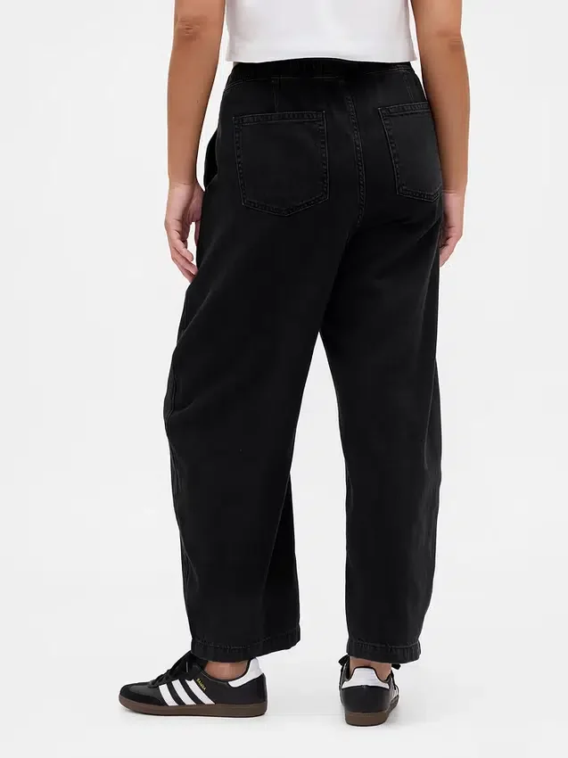 Jeans med høy midje og bred benform