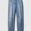 Jeans med høy midje og bred benform