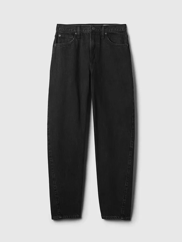 Jeans med høy midje og bred benform