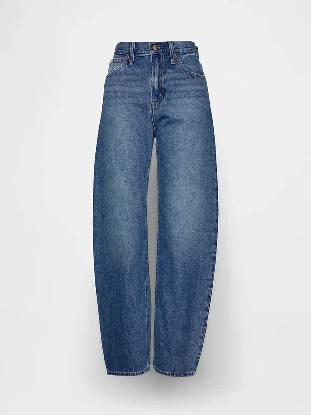 Jeans med høy midje og bred benform