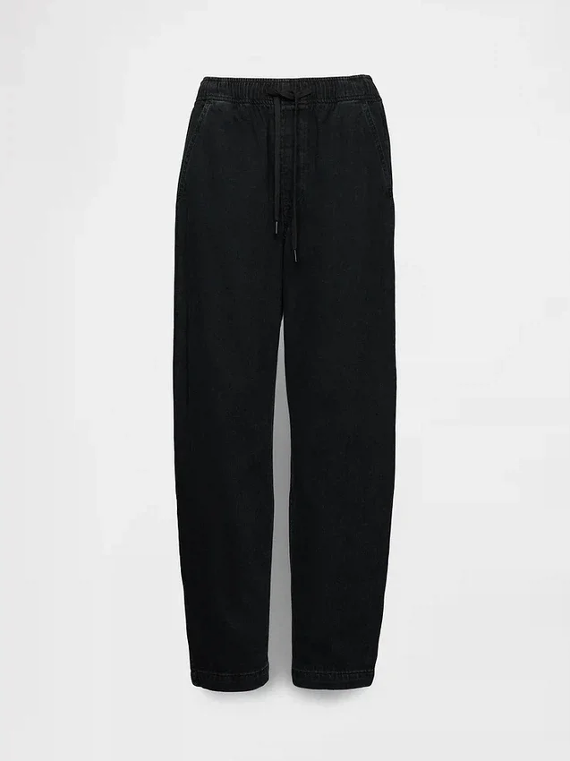 Jeans med høy midje og bred benform